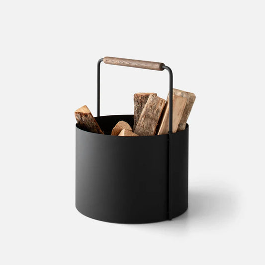 Firewood Basket with Oak Handle